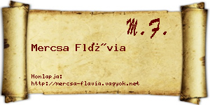 Mercsa Flávia névjegykártya